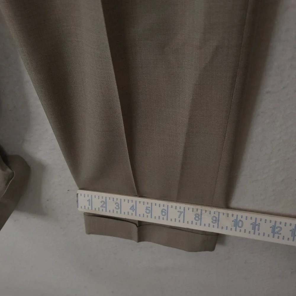 Canali Dress Pants Pleated Trousers Mens 36x28 Tan Wool Made in Italy Luxury